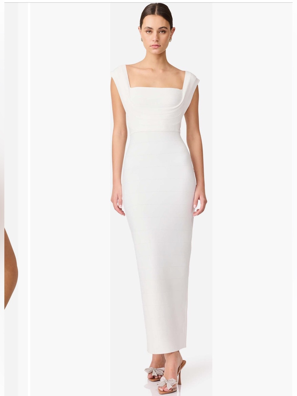 elliatt fiona white fitted bodycon bandage knit maxi gown dress size XXL NEW